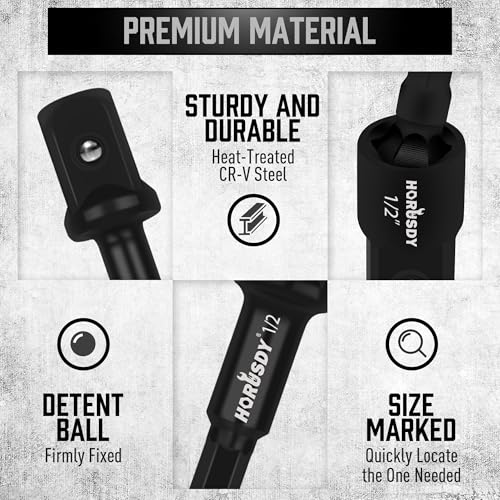 Image of Impact Drill Socket Adapter Set and Universal Joints Socket Set 9-Piece 1 /4 inch 3 /8 inch and 1 /2 inch Driver Socket Adapter, Power Drill