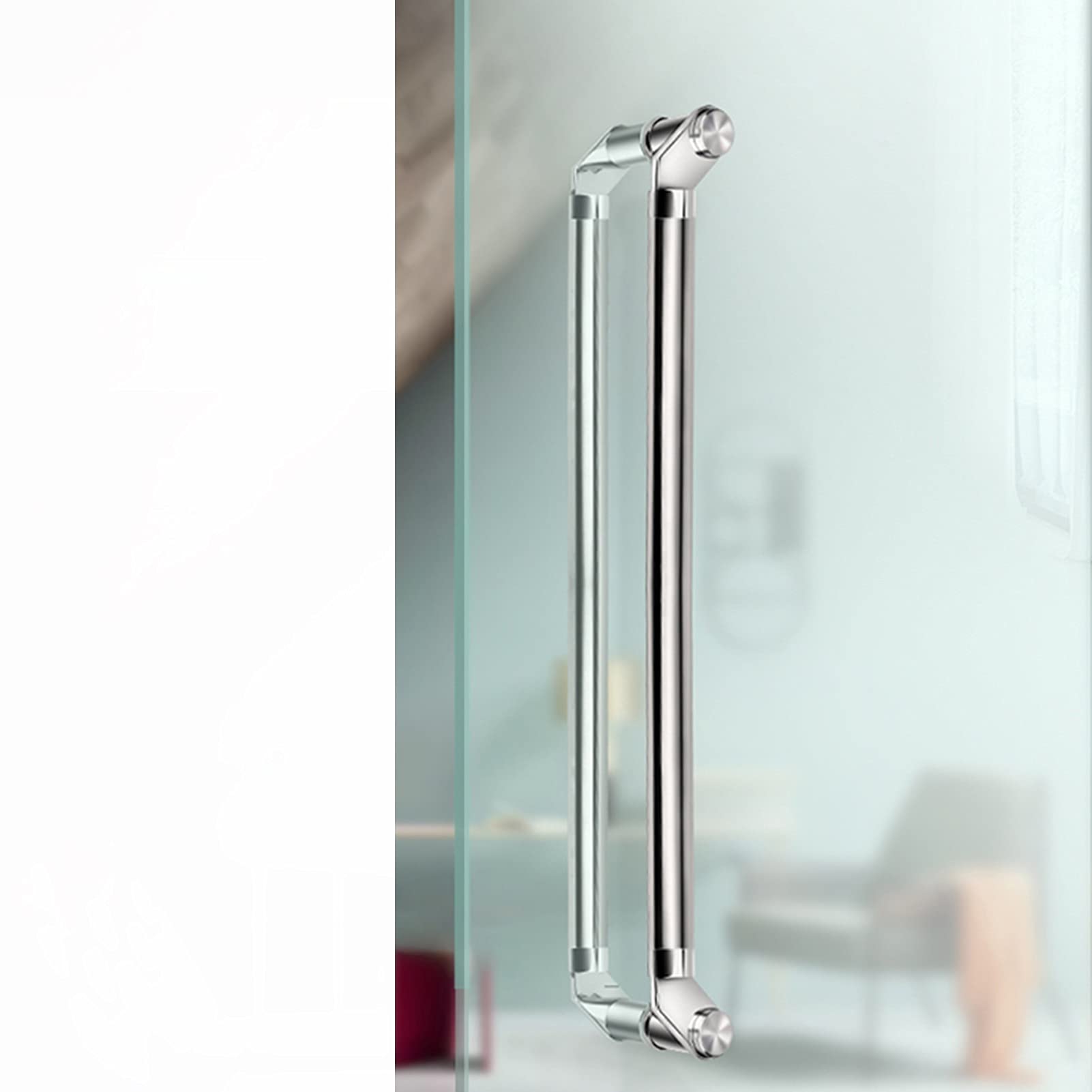 Poignée de porte de remplacement argent à pousser tirer pour bois