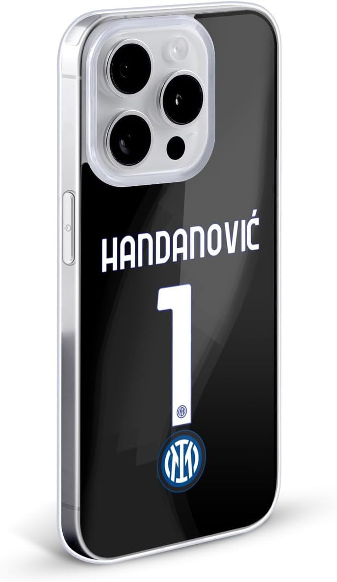 Head Case Designs Officially Licensed Inter Milan Samir Handanovic 2022/23 Players Home Kit Gel Case [Military Grade Protection] Compatible with Apple iPhone 17 Pro