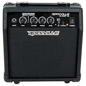 Rockville G-AMP 10 Watt Guitar Amplifier Amp with Bluetooth + Clean/Distortion