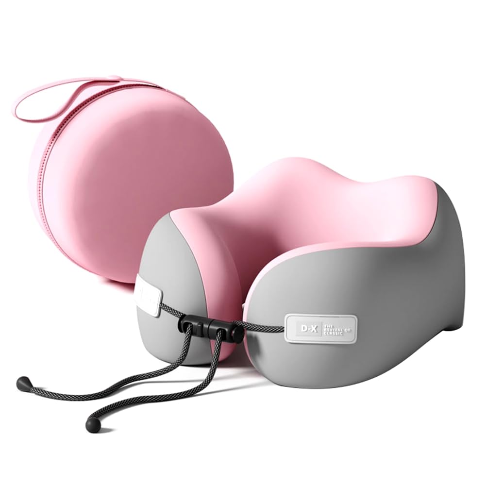 IJSDNVJNDX Sleep Soft U-Shaped Massage Neck Pillow Memory Foam Travel Pillow Cervical Spine Care Bedding Pink