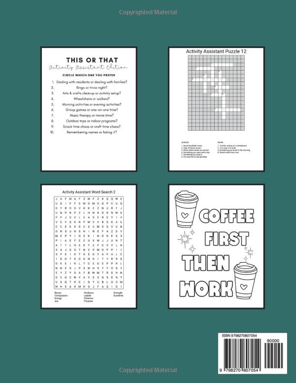 Activity Assistant Activity Book For Activity Professionals Appreciation Week Gift (Activity Assistant Gifts) image 3