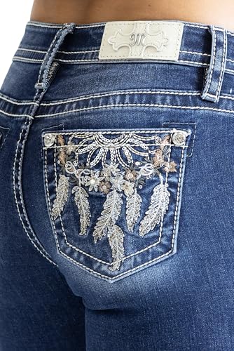 Miss Me Women's Floral Dreamcatcher Mid-Rise Bootcut Jeans4