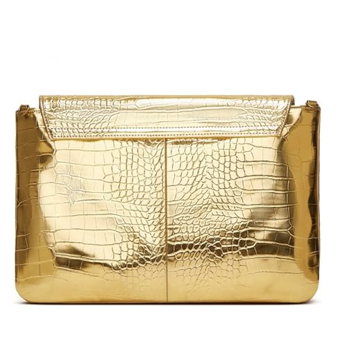 Image of Women Classic Crocodile Pattern Faux Leather Clutch Purse Oversized Female Shoulder Bag Messenger Handbag