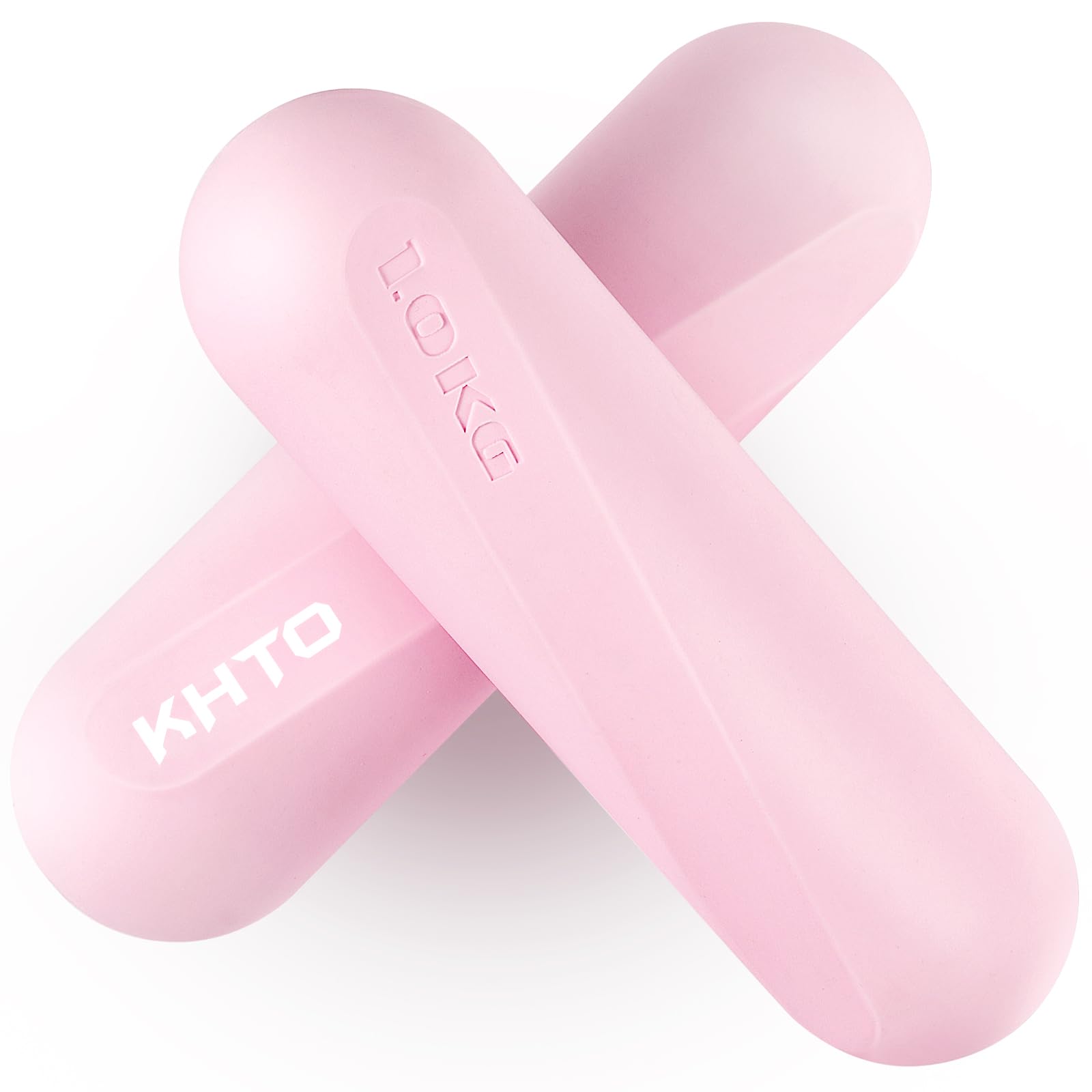 KHTO Food Grade Silicone Dumbbell Weight Bars for Women Pink 2 2 LB 4 4 LB Pair Non-Slip