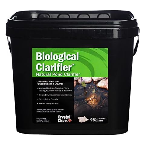 CrystalClear BioClarifier Small Pond & Water Garden Clarifier & Cleaner, Cloudy Water Beneficial Microbe Treatment, Fish, Plant & Pet Safe, 96 Packets Cover