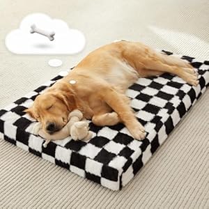 RRPETHOME Dog Bed Large Sized Dog Bed, Waterproof Dog Bed for Medium,Large, Extra Large Size Dogs, Dog Crate Furniture with Non-Slip Bottom, Checkered Dog Bed with Washable Cover (Black&White) RRPETHOME Dog Bed Large Sized Dog Bed Waterproof Dog Bed for MediumLarge Extra Large Size Dogs Dog Crate Furniture with Non Slip Bottom Checkered Dog Bed with Washable Cover BlackWhite