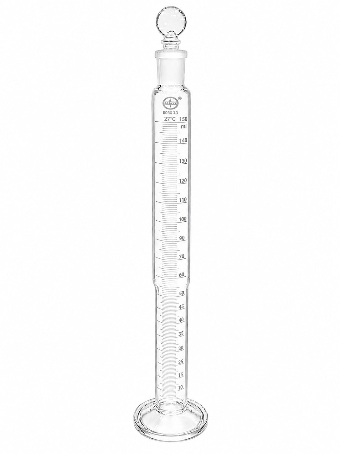ISKO® Borosilicate Glass | Measuring Cylinder with Stopper | 150ml | Round Base | for Ethanol Testing | 1 Pc-picture-37