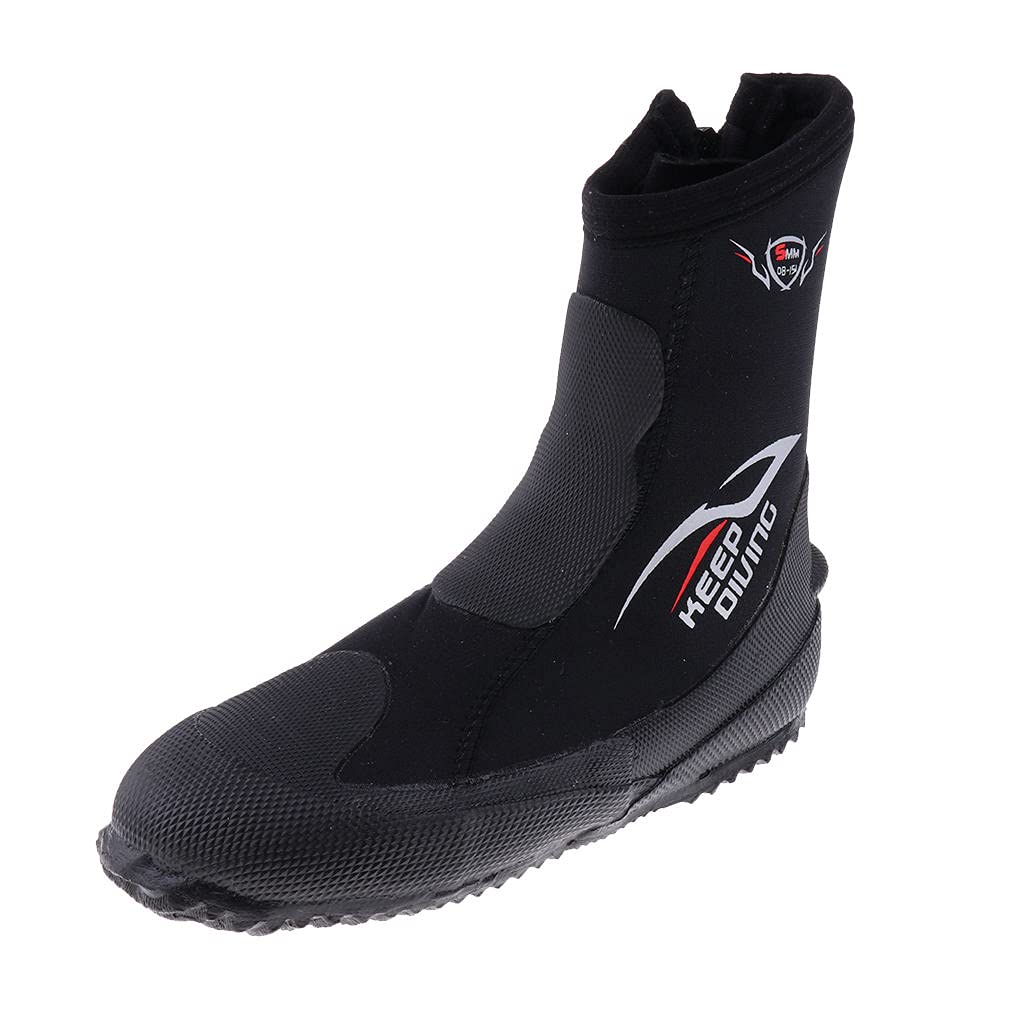 Amagogo Hohe Schnitt 5mm Neopren Wasser Sport Schnorcheln Tauchen Watender Boots Booties Schwarz, XS 3XL