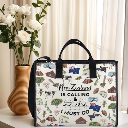 New Zealand Inspired Gift New Zealand Is Calling & I Must Go Travel Tote Bag For NZ Travel Lover4