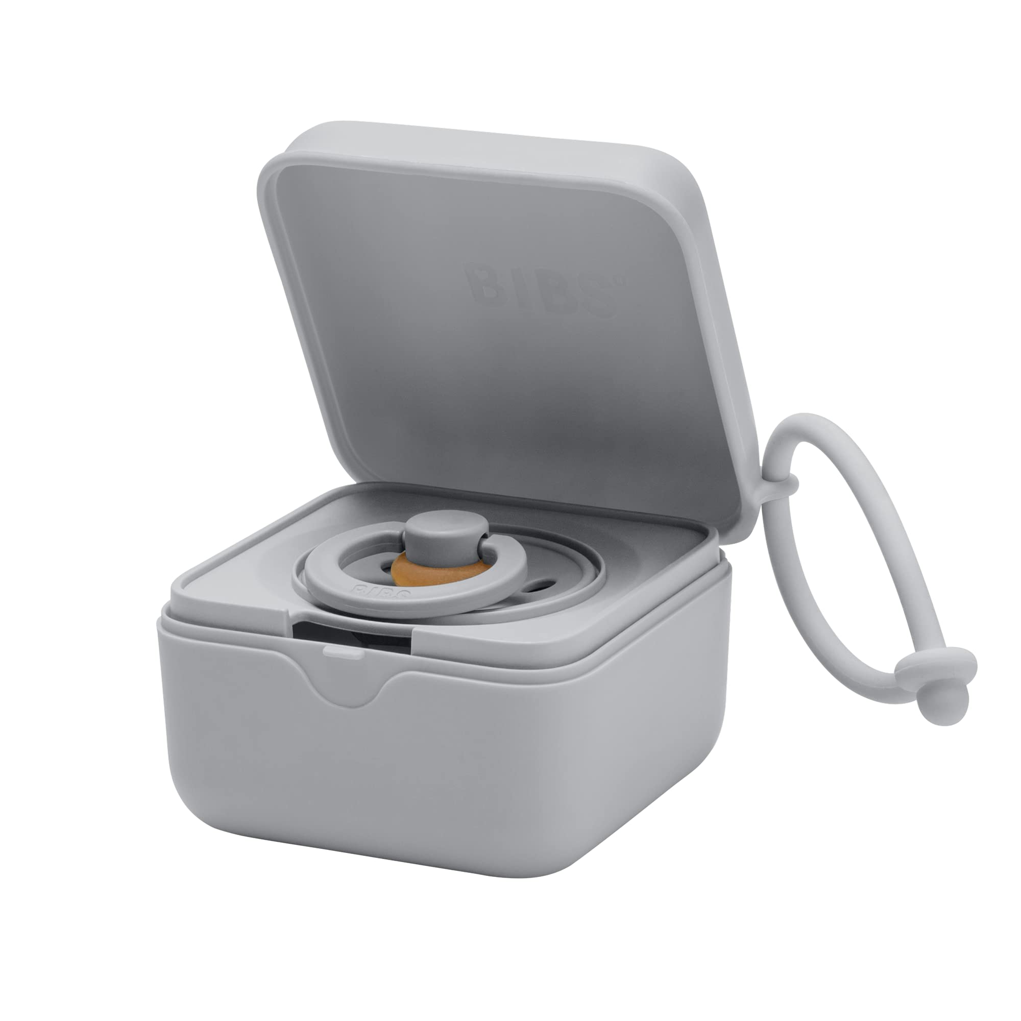 BIBS Pacifier Box with Strap. Soother Holder and Steriliser case. 100% BPA Free Food-Grade Material. Made in Denmark. Cloud — image 1
