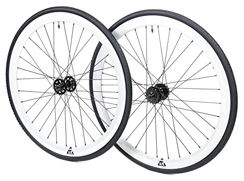 Retrospec Bicycles Mantra Fixed-Gear/Single-Speed Wheel Set with 700cm x 23C Kenda Kwest Tires