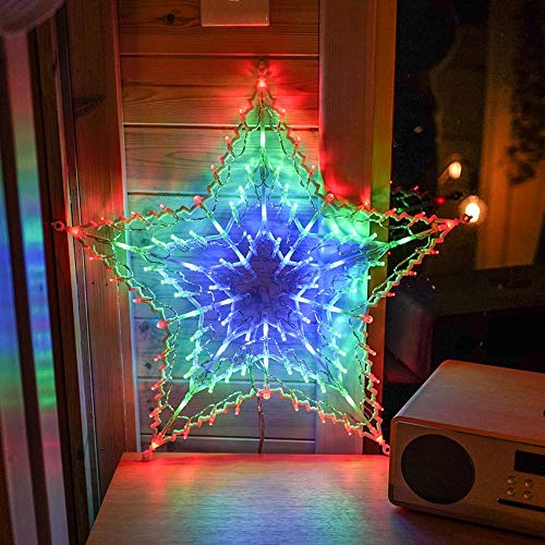 Festive Lights - LED-Stern Silhouette, mit 100 Weißen LEDs und Multifunktions-Controller für innen/außen (Mehrfarbig)