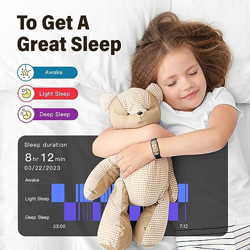 Eurans Kids Fitness Tracker Watch For Boys Girls Teens Ages 5-12, Ip68 Waterproof Fitness Watch With Heart Rate & Sleep Tracking, Pedometer, Alarm Clock, Calorie Step Counter Watch #TOP2