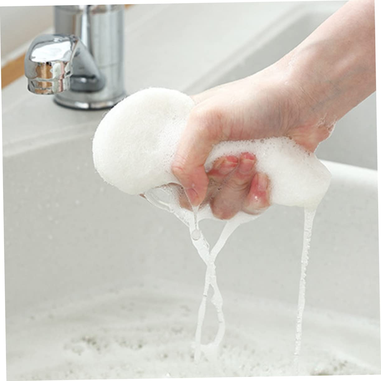 BEBEMOKO Bath Sponge Brush 2 Pack Tub and Tile Cleaner Kitchen Sponge Descaling Brush Durable Material Soft Bristles