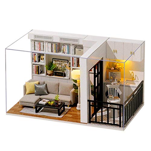 3D-DIY-Puppenhaus Mit Möbel-Led-Licht-Kits 1:32 Miniatur-Puppenhaus Mit Staubschutz Aus Holz, Handmontiertes Modell…