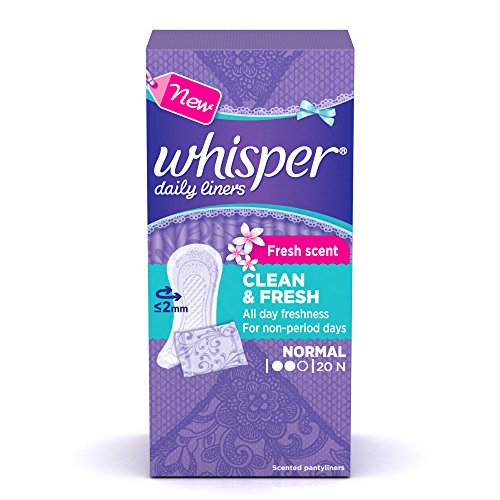 Image of Whisper Bindazzz Night Sanitary Pads|20 Thick Pads|XXXL|upto 0% Leaks|40 cm Long & Whisper Clean and Fresh Daily Liners 20 Count Sanitary pads for women (Pack of 1) COMBO