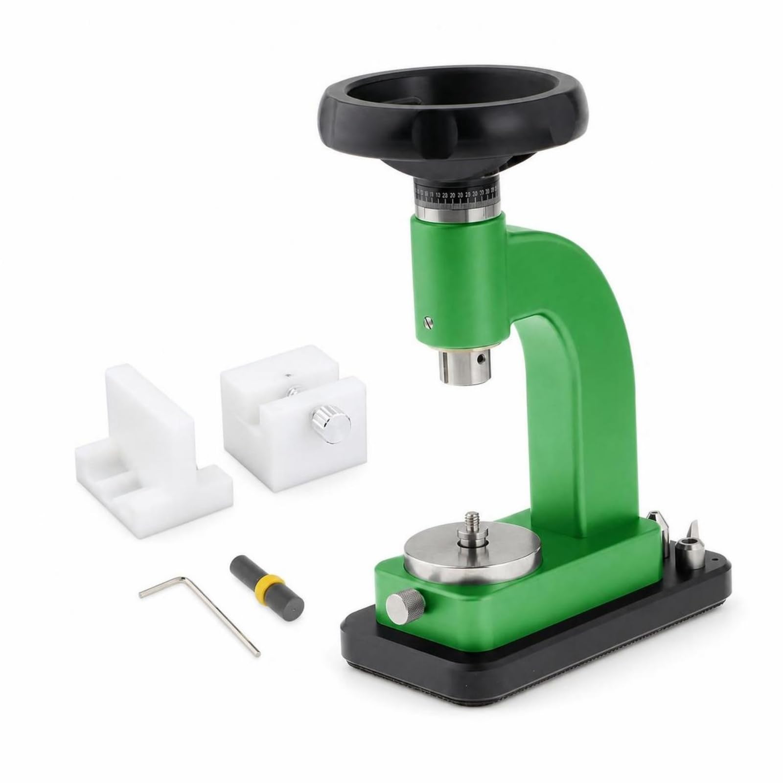 Pressa Riparazione Orologi Piano Metallico Regolabile Attrezzo Orologeria Strumento Tecnico, Verde