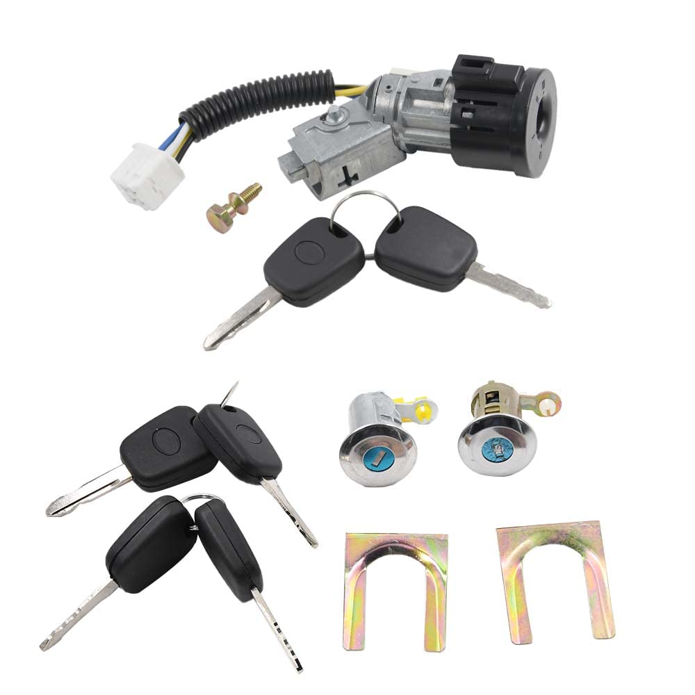 Cilindro Serratura Cilindro Set Blocchetto di accensione e serratura della porta con chiave Compatibile con Citroen C1 Peugeot 107 Toyota Aygo N0501412 N0502200 9170.Y8 1608746380