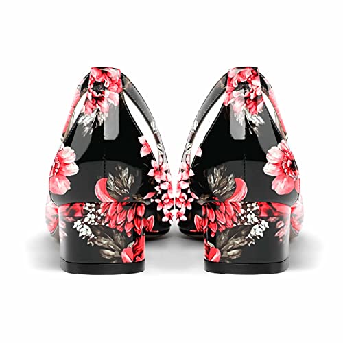 MERRORI Women's Slip On Patent Pointed Toe Solid Block Chunky Low Heel Pumps Shoes 1.5 Inch4