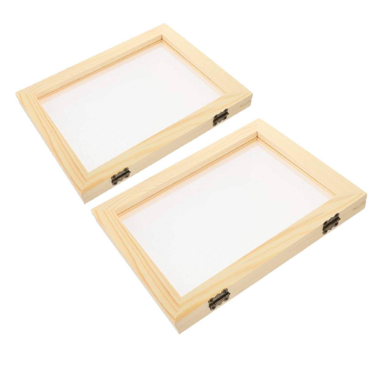 KONTONTY Traditional Paper Making Experience 2pcs Craft Wooden Frame Paper Making Moulds for DIY