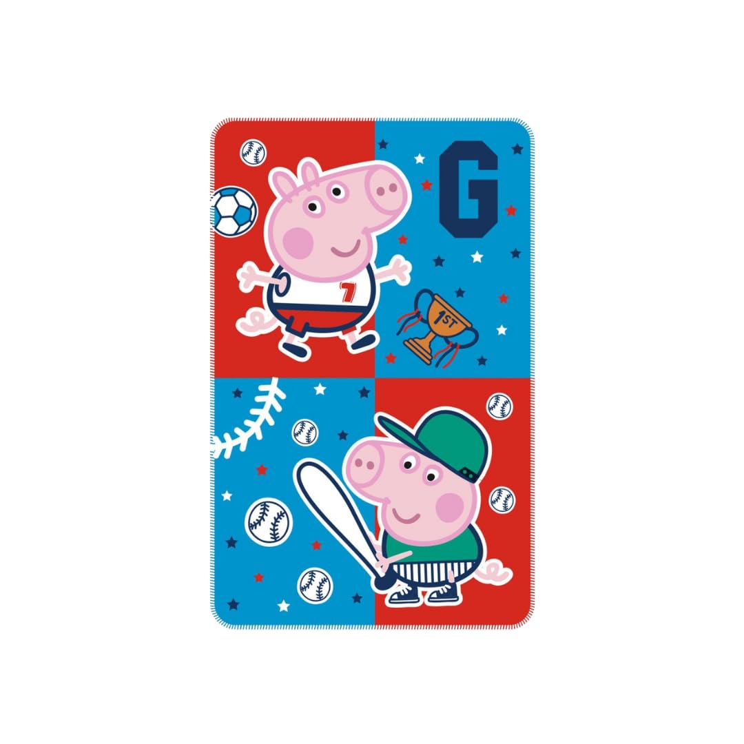 My Sweety Pop Boys George - Red/Blue George Pig Red/ Blanket Fleece Blanket – 95 X 150 Cm – 100% Polyester – Girl – Gift Idea