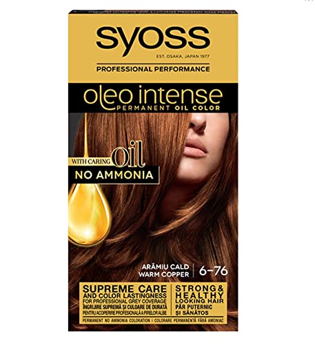 Syoss Oleo Intense Coloration capillaire 100 % huiles pures 0 % d'ammoniaque 6-76 Cuivre chaud Cover
