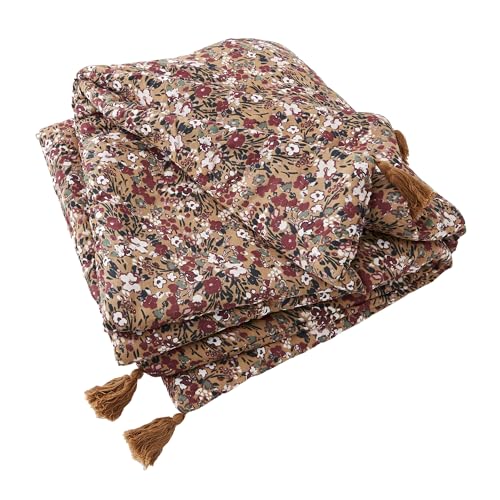 Mylittlebed Edredon Dessus de lit Capucine - Chemin de lit 90x200cm en 100% Double Gaze de Coton (125 GR/m²) [ Couvertures et Plaids ] (Camel)