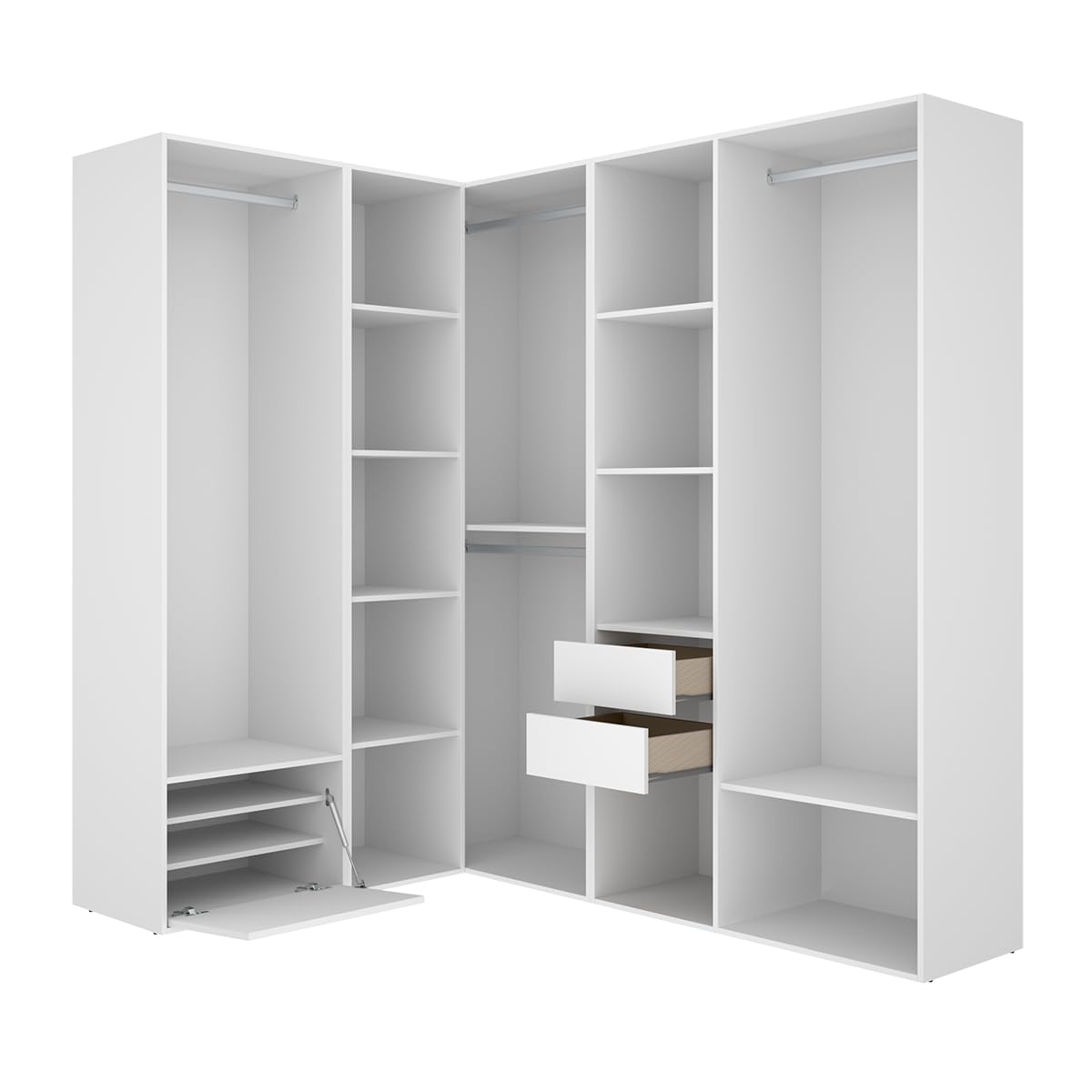 DEKIT Grupo RIMOBEL-Conjunto Armario-VESTIDOR Rincon con Trasera Reversible
