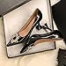 VOKLIN Women's Fashion Rhinestone Kitten Heels Dress Pumps Pointed Toe Slip On Wedding Party Pump Shoes Black