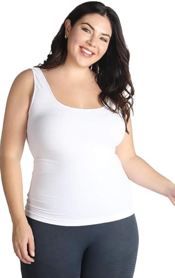 Pluss Size Tank Top fo Women Camisole Summer and WinterBasic Cotton Udeshits Pack of 1 Plus Size (in Alpha 3XL,4XL, 5XL,6XL,7XL, Pluss White-picture-49