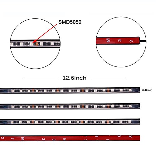 ANSCHE Car Interior Lights, 72 LEDs Under Dash LED 12V RGB Floor Strip Lights Music Changing Wireless RF Remote Control Decorative Atmosphere Ambient Lighting Kits Sound Sensitive,Car Charger Included - Thumbnail 2