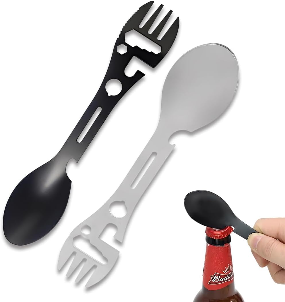 Pack of 3 Multifunctional Spork Spoon Wrench | Portable Camping