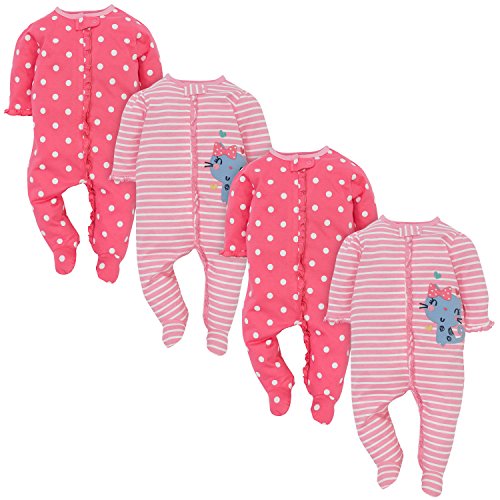 Image of Gerber Baby Boys' 4 Pack Sleep 'N Play Footie