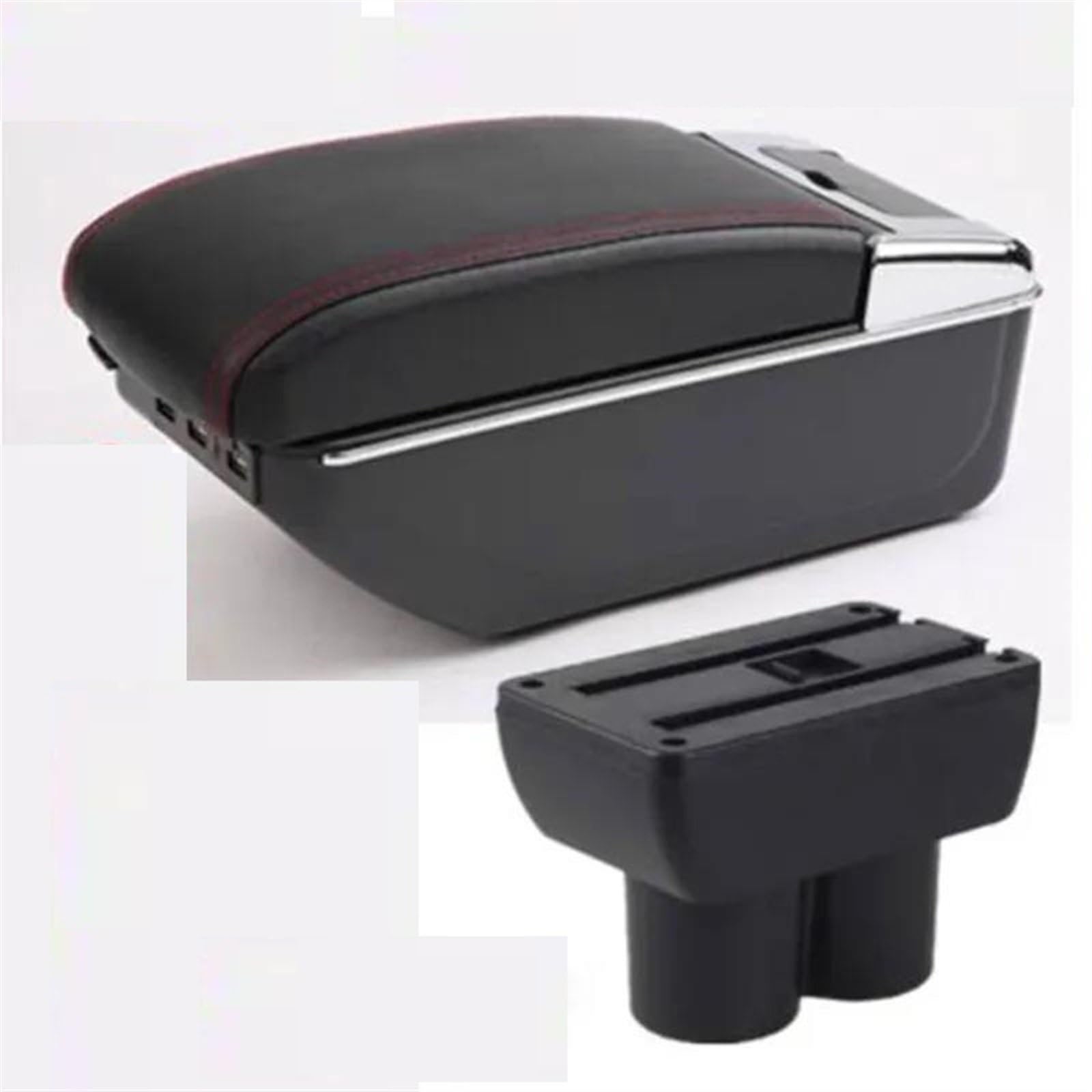 NOHEEU Car Armrest Special Storage Box Modification Parts For Jimny JB23 JB43 1998-2018(D1 red line 7USB)