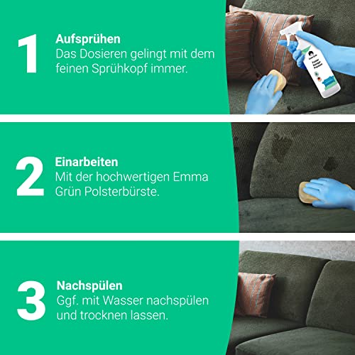 Hoogwaardige Bekleding Reiniger voor Banken & Autostoelen, Duurzame Bankenreiniger 500ml, Bankenreiniger & Bekledingreiniger incl. Borstel, Emma Grün Vlekkenverwijderaar Banken uit Duitsland - Image 5