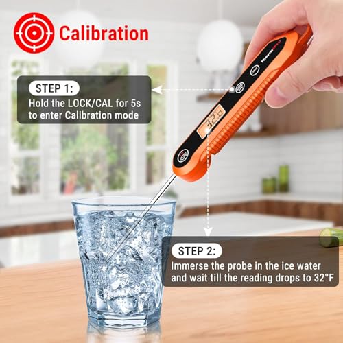 Image of LABART ThermoPro TP03H Digital Instant Read Meat Thermometer for Grilling Waterproof Kitchen Food LCD Thermometer with Calibration & Backlight Smoker Oil Fry Candy Thermometer