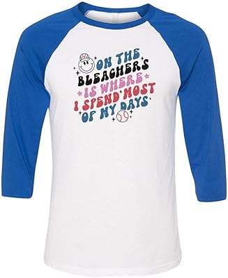 On The Bleachers Baseball Three-Quarter Raglan Sleeve Baseball Shirt Unisex X-Large White/Royal