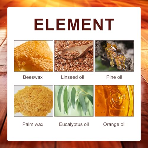 Cera de Abejas Natural,Cera para Madera,Pulimento de Cera de Abejas,Wood Wax Oil,Para el Cuidado de Muebles de Madera, Resistente Al Agua y A La AbrasióN,100 g Con Cepillo - imagen 6