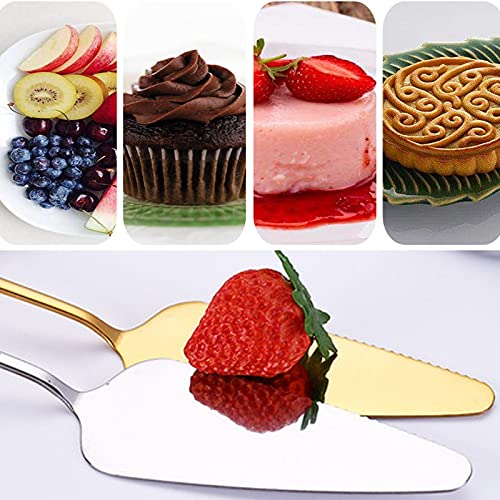 4 Delige Taartschep van Roestvrij Staal, Professioneel Taartmes, Pizza Gepolijst Gekarteld Mes, voor Cakepizza… - Afbeelding 7