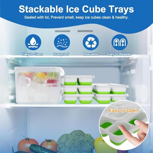 Bandejas de Hielo de Silicona con Tapas 5 Piezas miniatura 3