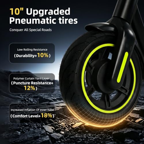 Image of Roadvo Electric Scooter for Adults, 10 Inch E Scooter with Riding Bell