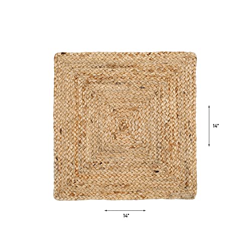 Hausattire Jute Braided Placemats 14X14 Inches - Natural, Farmhouse Reversible Woven Boho Mats For Kitchen & Dining Table (Set Of 4) #TOP3