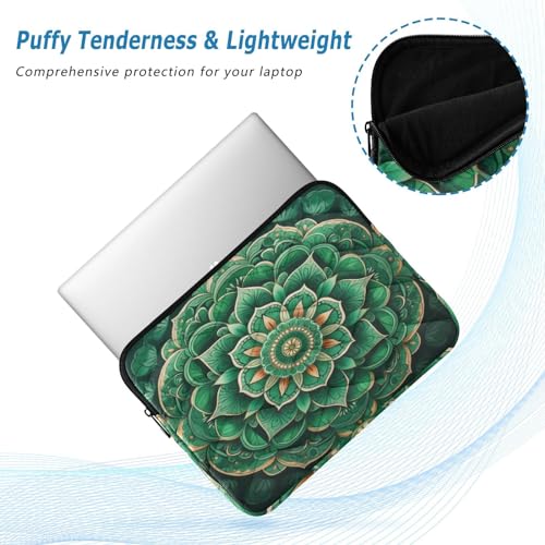 Funda Mandala Verde 13-14 Pulgadas Impermeable para Laptop miniatura 5