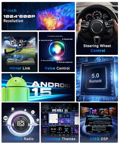 VECHTEL 4G+64G Autoradio Android 15 per Fiat 500L 2013-2019, 7 Pollice HD Schermo Auto Radio co Carplay Android Auto senza Fili GPS Wi-Fi USB Bluetooth Radio FM RDS Retrocamera