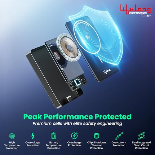 Image of Lifelong Electronics Qi2.2 MagSafe 25W 10000mAh Power Bank | India's Fastest Wireless Powerbank (iPhone 16 /17 /Pro /Max /S26Ultra) + 45W Wired Charging (All Type-C Phones & Laptops) | 100W Cable Included