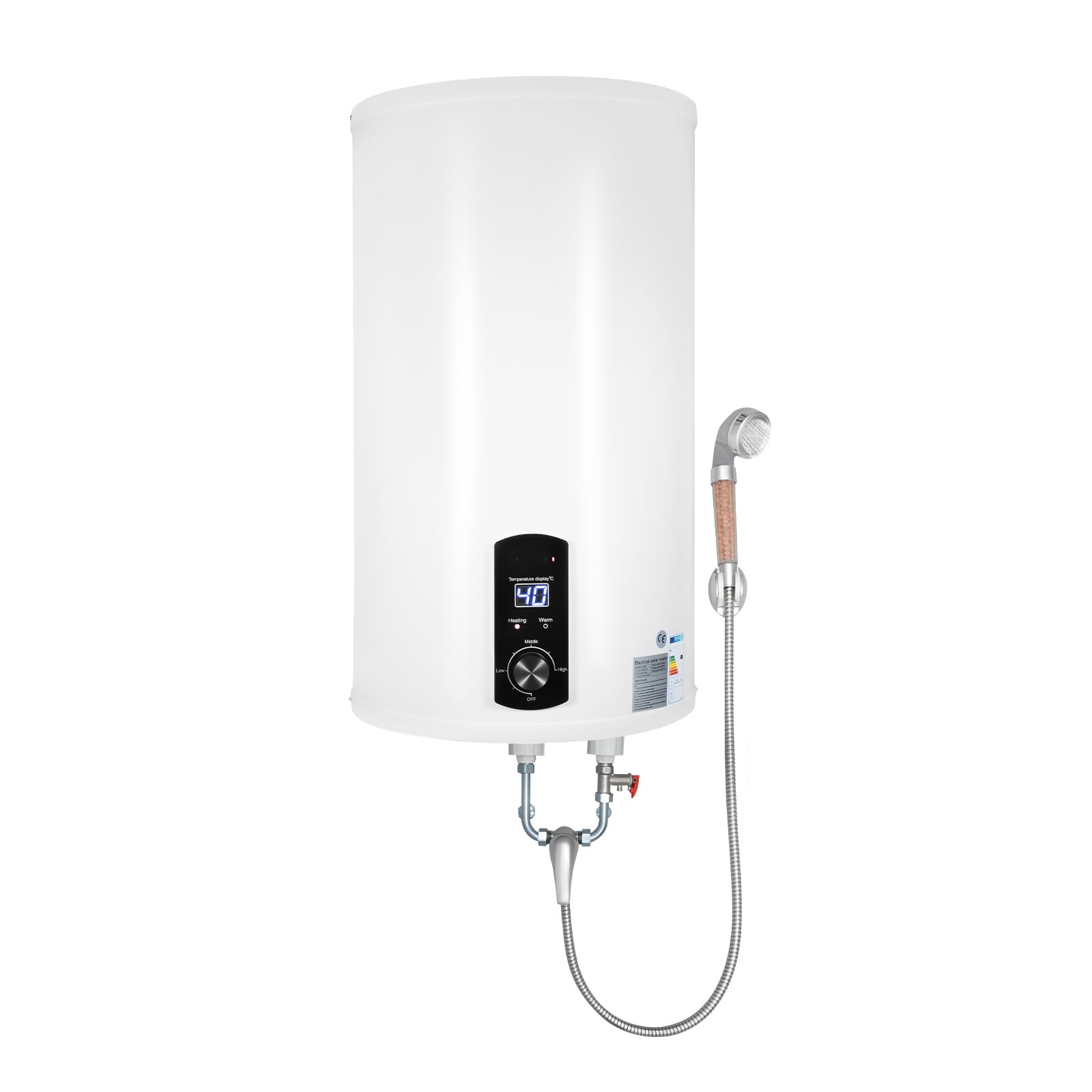 Scaldabagno elettrico da 70 l, scaldabagno da 2000 W, scaldabagno a parete, scaldabagno a risparmio energetico, con protezione dalle perdite e indicatore LED