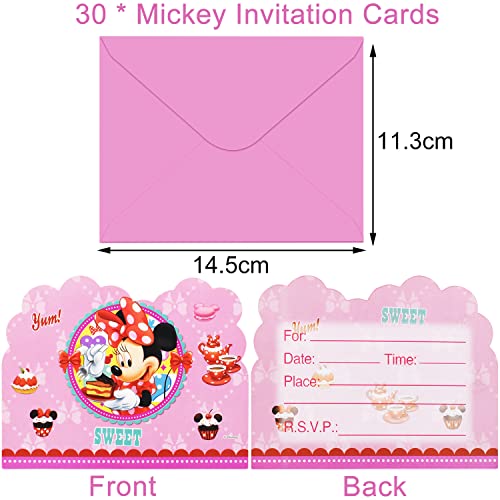 30 Pièces Minnie Carte Invitation Enfant - simyron Thème Carte D'invitation, Minnie Thème D'invitation Cards… - Image 3