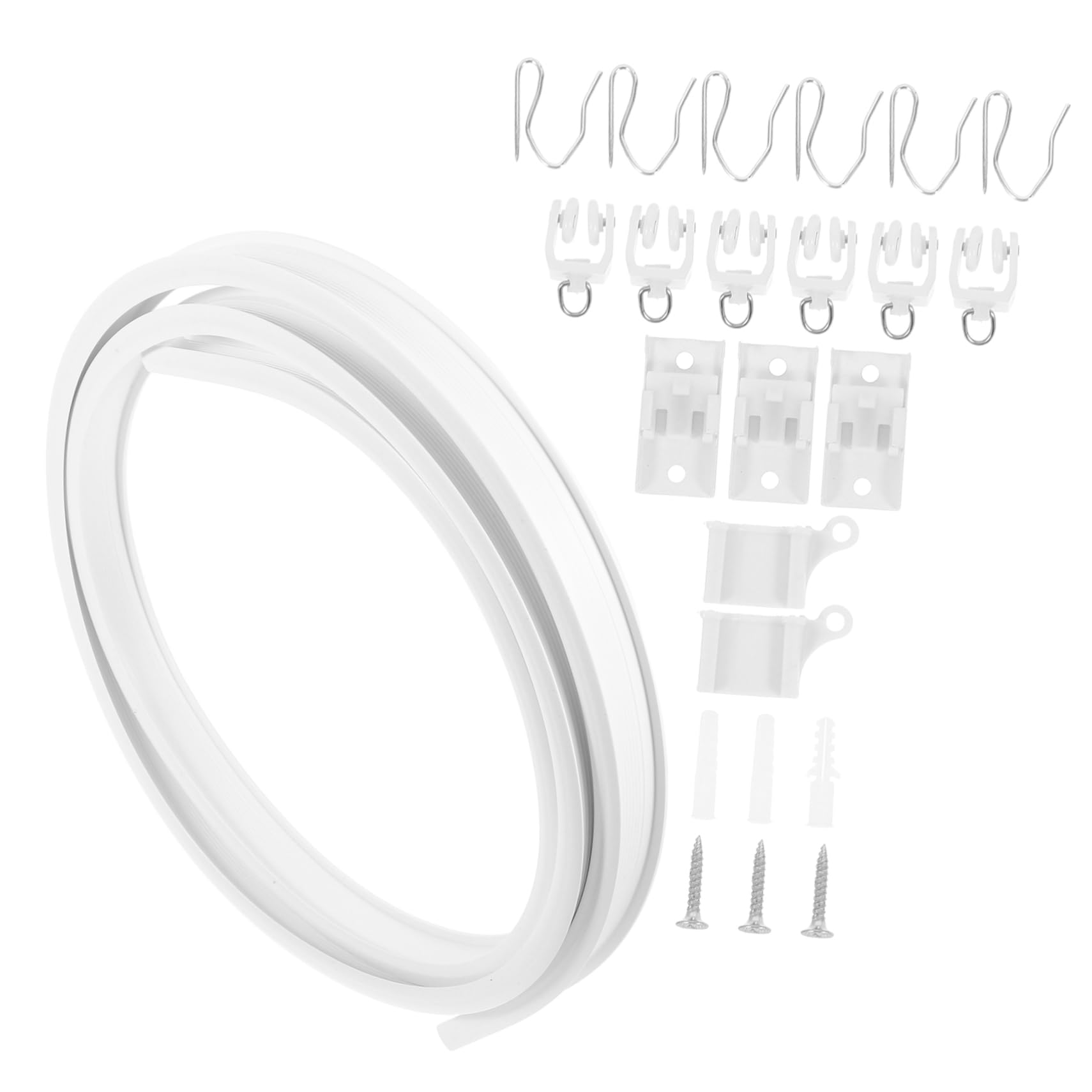 VOSAREA Ceiling Mounted Bendable Curtain Track Flexible Curved Rail for Various Window Shapes Construction of Accessories Easy Installation for Rv and Home Use