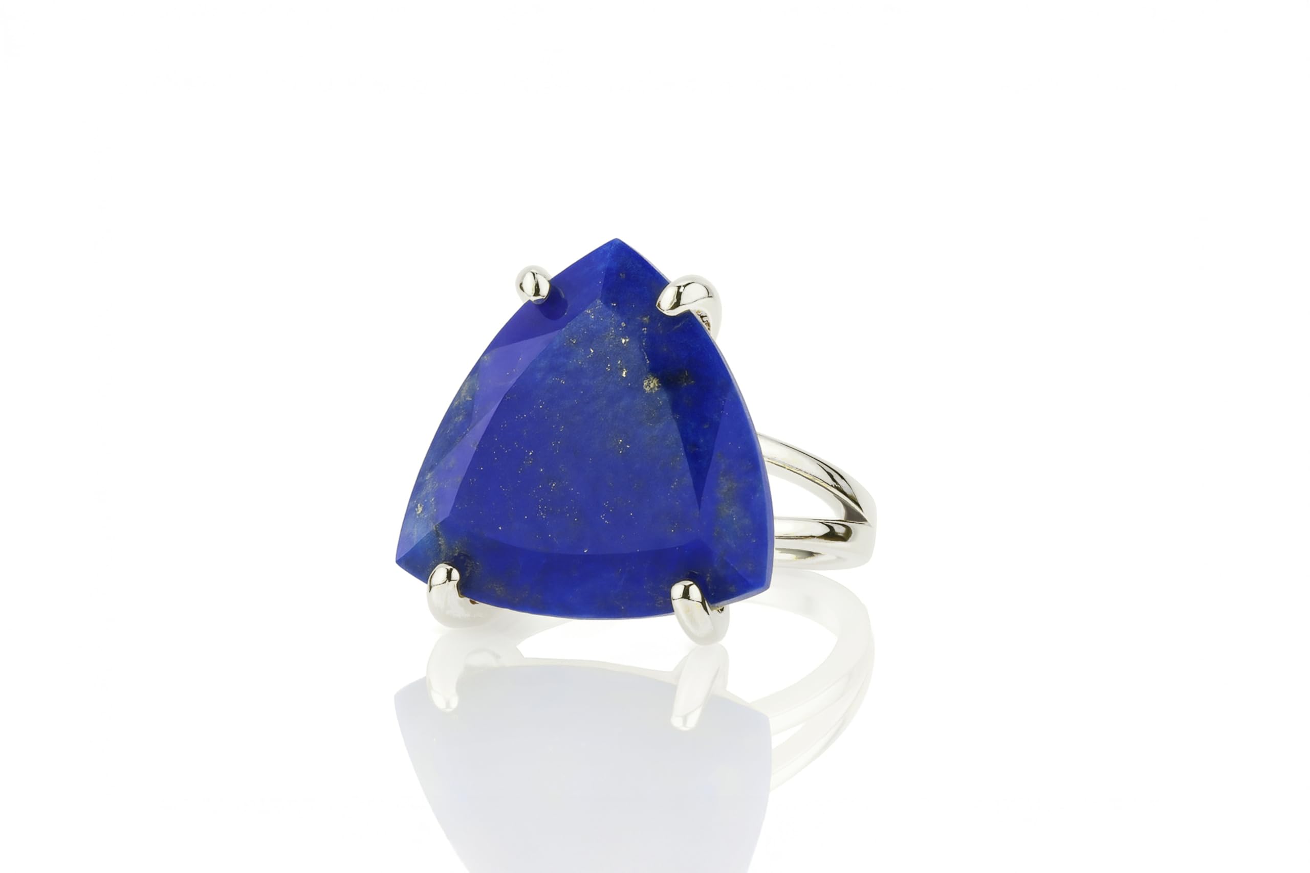 Squisito Anello di Dichiarazione - Lapislazzuli di Argento Sterling 925 - Gemma AA Anelli Argento di Alta Qualità per Donne - Scatola Gioielli Gratuita - Incisione Disponibile